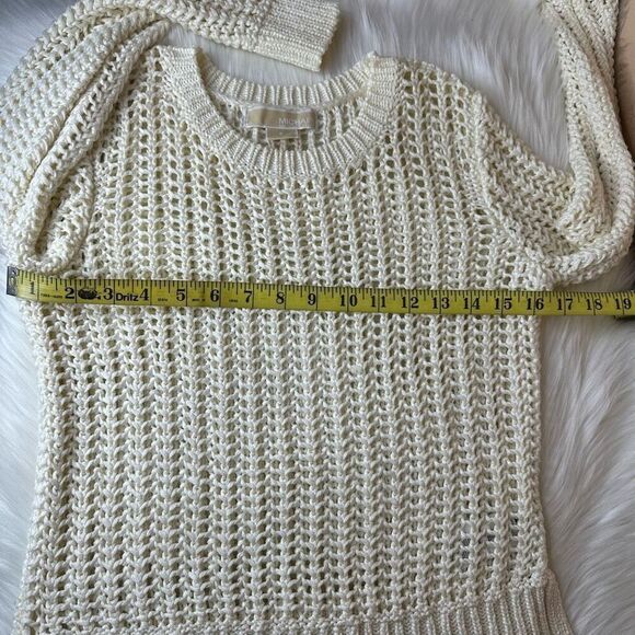 MICHAEL Michael Kors Open Knit High Low Sweater Cream Size P - Picture 6 of 12